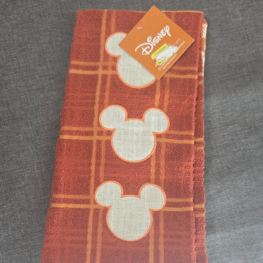 Disney Mickey Mouse Plaid Cotton Hand Towels – Set of 2
